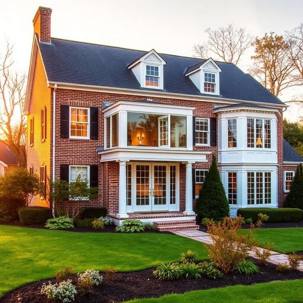 Brick Colonial home addition in Northern Virginia